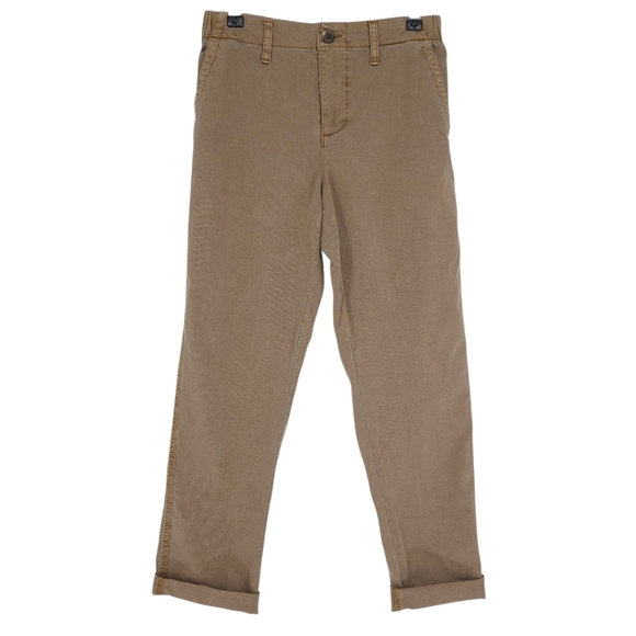 Old Navy Easy Chino Pants Khaki Mid Rise Stretch Waist Straight Cuffed XS - Picture 1 of 6